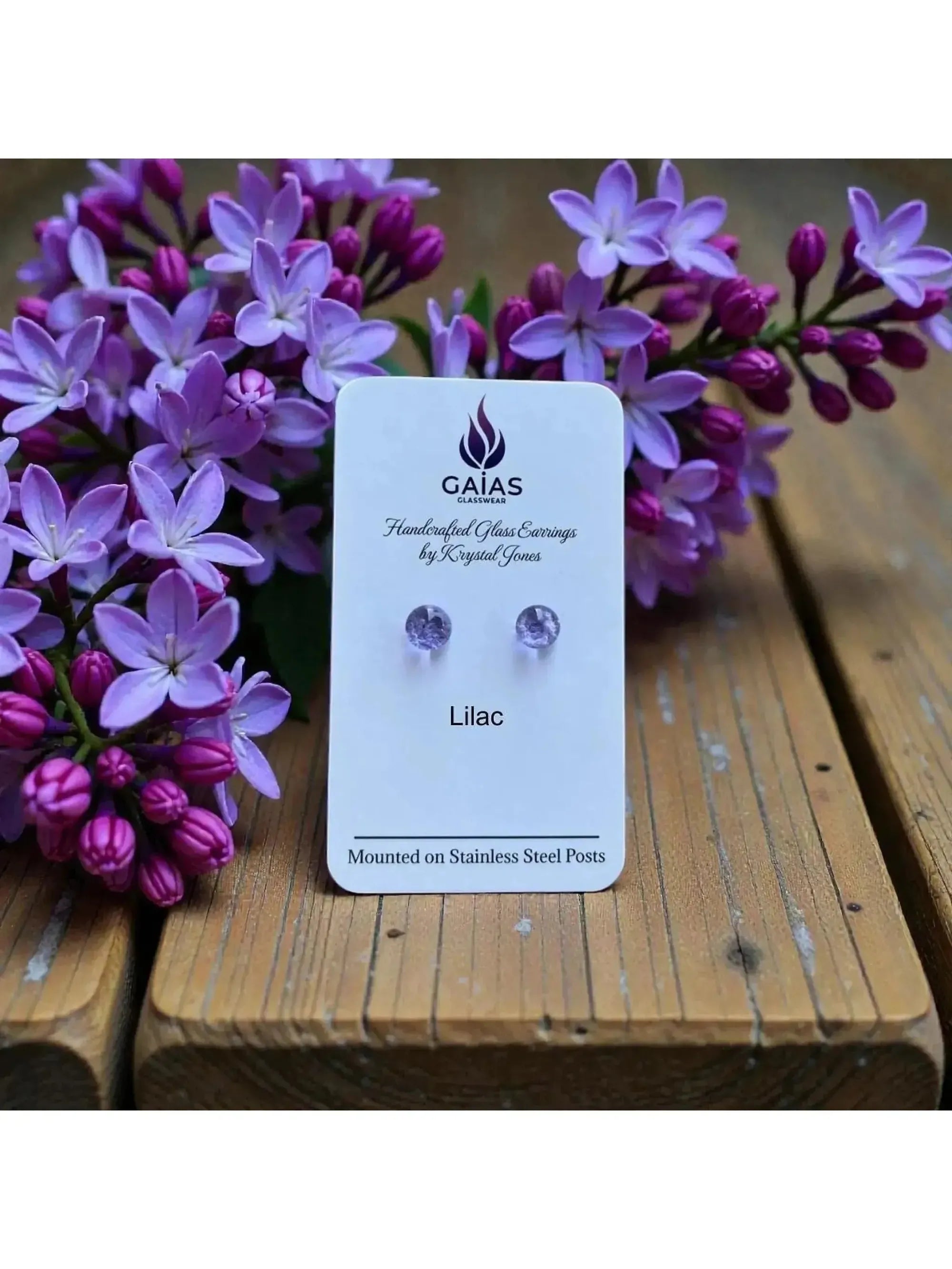 Lilac | Fused Glass Stud Earring